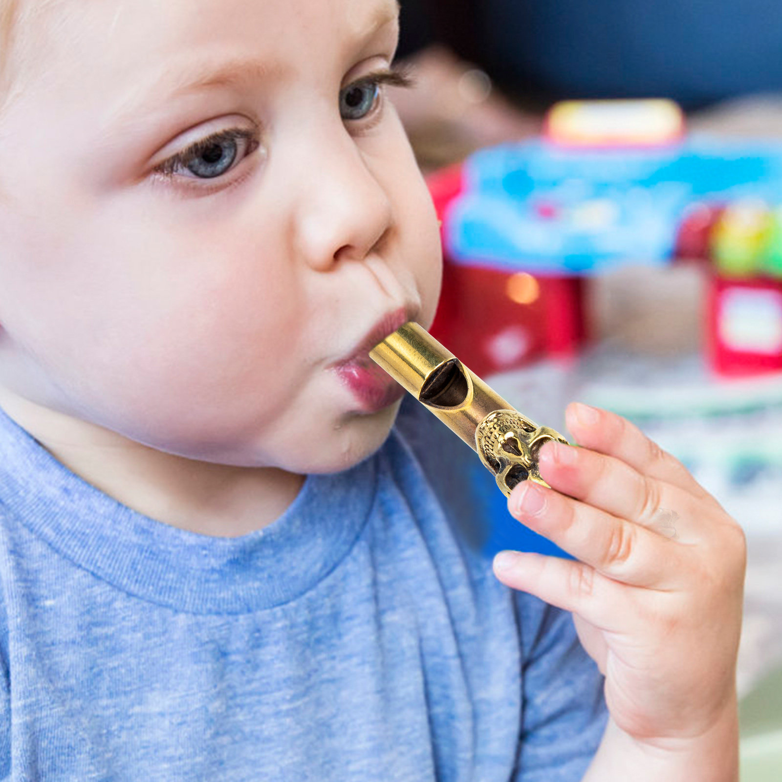 Emergency Whistle Loud - Creative Skull Head Copper Whistle Outdoor