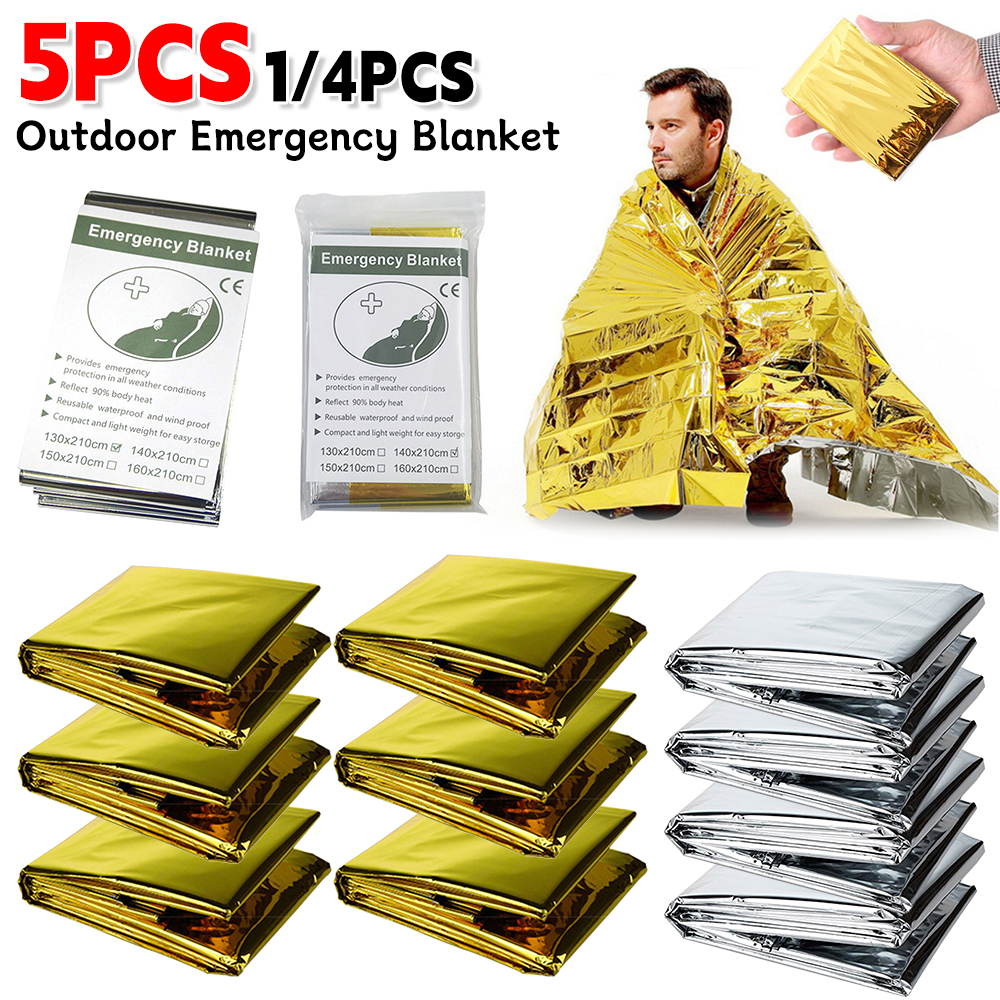 Bivy Bag Emergency - 5Pcs Outdoor Emergency Blanket Survival First