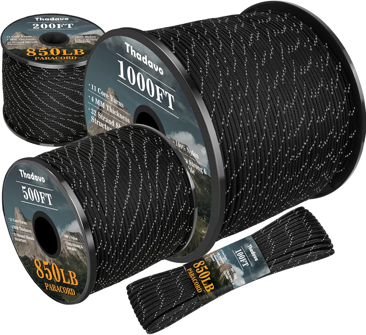 850lb Reflective Paracord Rope - مراجعة Para Cord 1000Ft وسعره