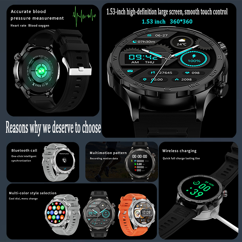 New GPS Track Smart Watch Men  - مراجعة Compass Lensatic وسعره