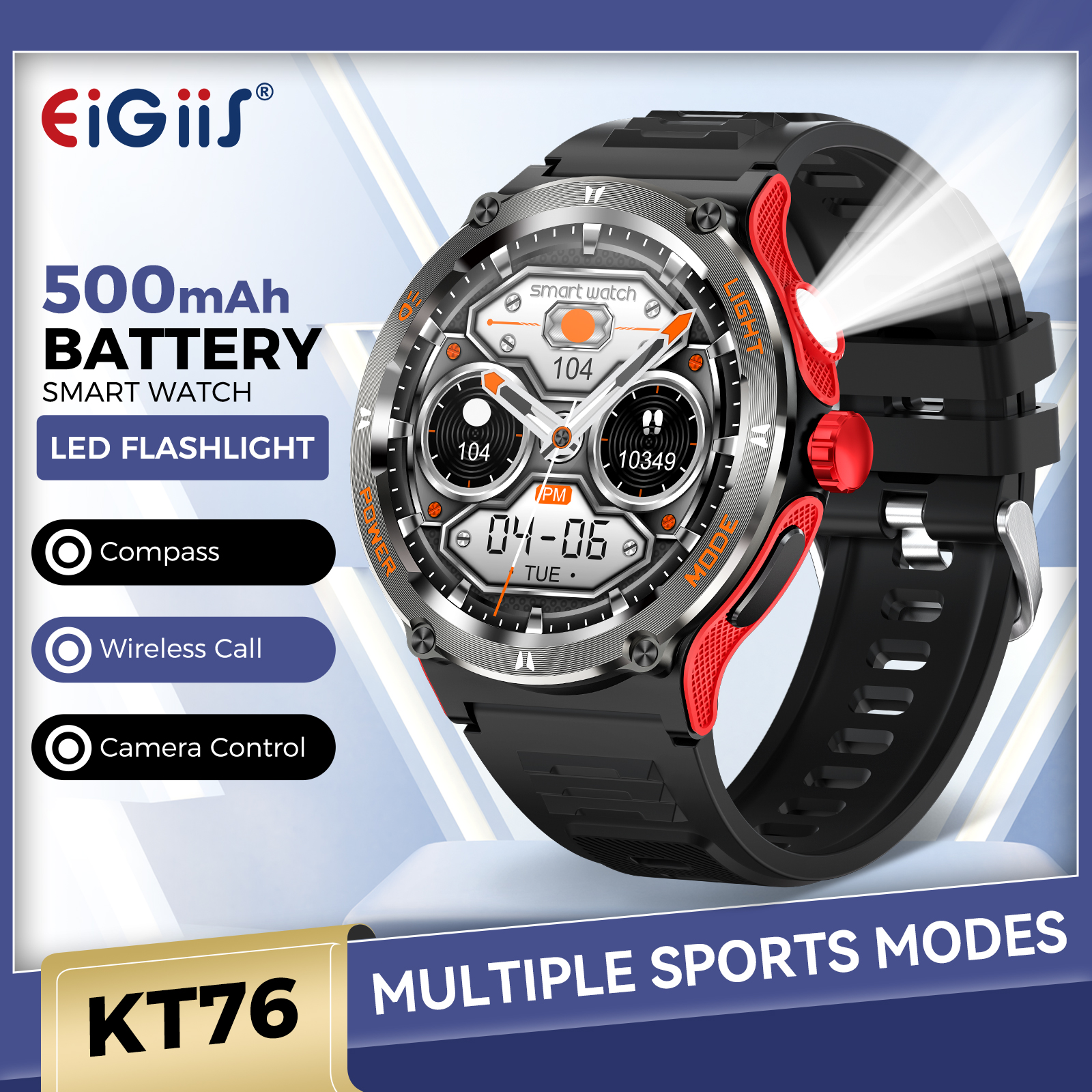 EIGIIS Smart Watch 3ATM Waterp - مراجعة Compass Lensatic وسعره