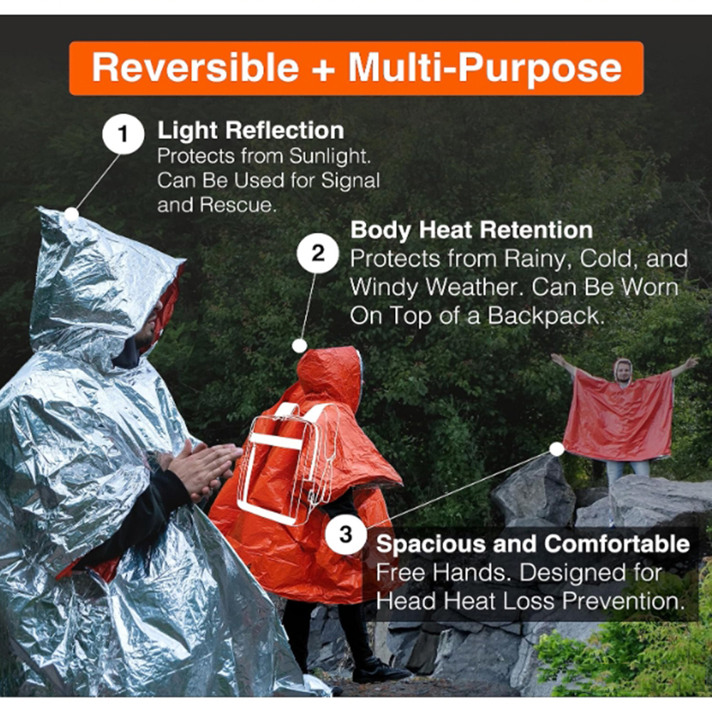 Portable Outdoor Emergency Rai - مراجعة Emergency Poncho Rain وسعره