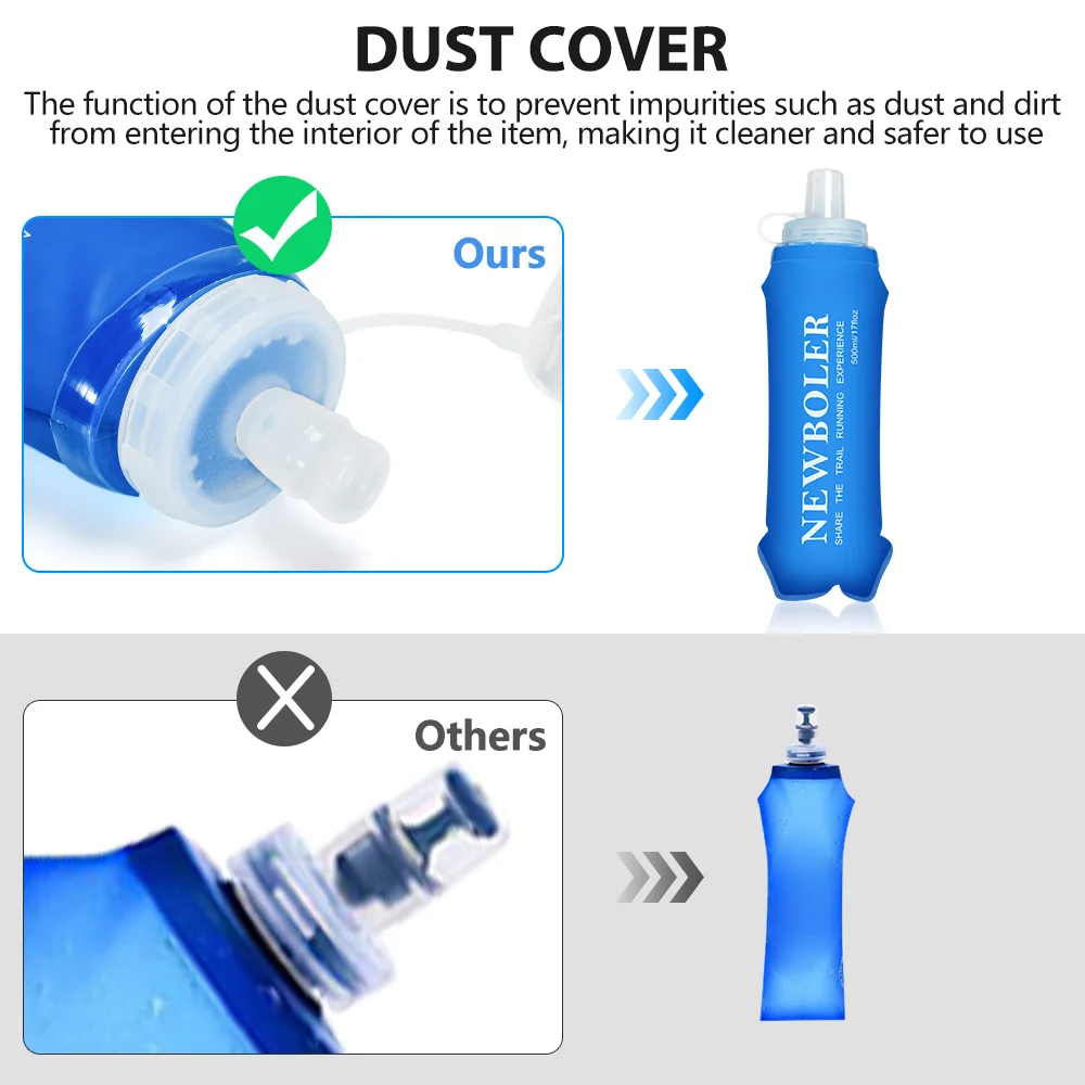 NEWBOLER 300/500ML Water Bottl - مراجعة Water Bag Collapsible وسعره