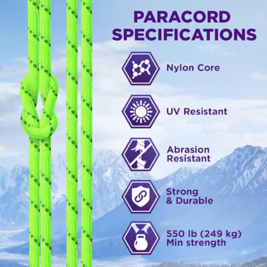 Reflective Paracord Rope 1000  - مراجعة Para Cord 1000Ft وسعره