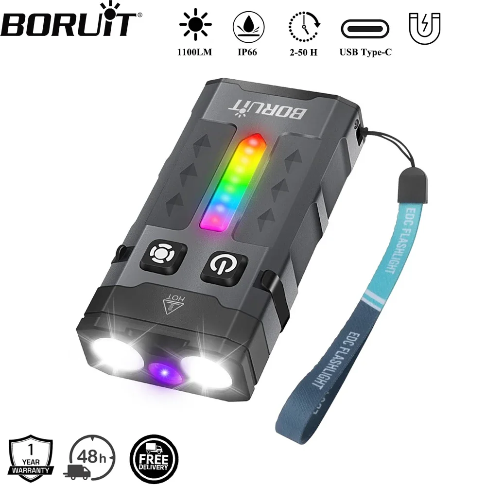 BORUiT EV20 1100LM EDC UV Keyc - مراجعة Fishing Kit Compact وسعره