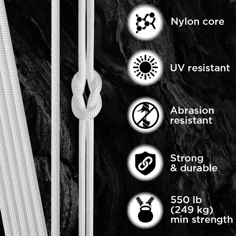 Paracord Type III 550 White 10 - مراجعة Para Cord 1000Ft وسعره