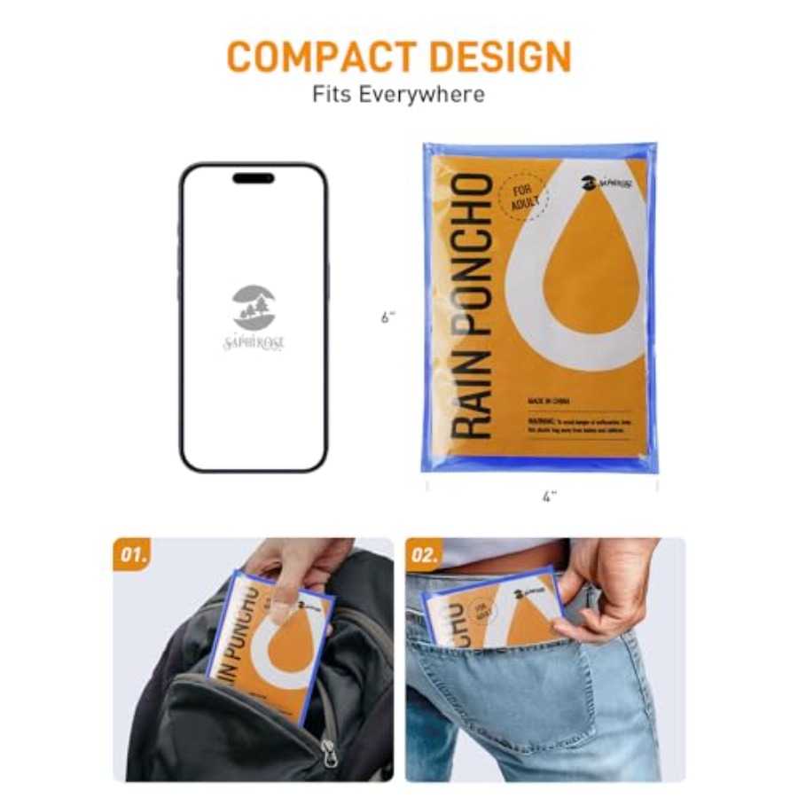 Disposable Rain Ponchos Emerge - مراجعة Emergency Poncho Rain وسعره