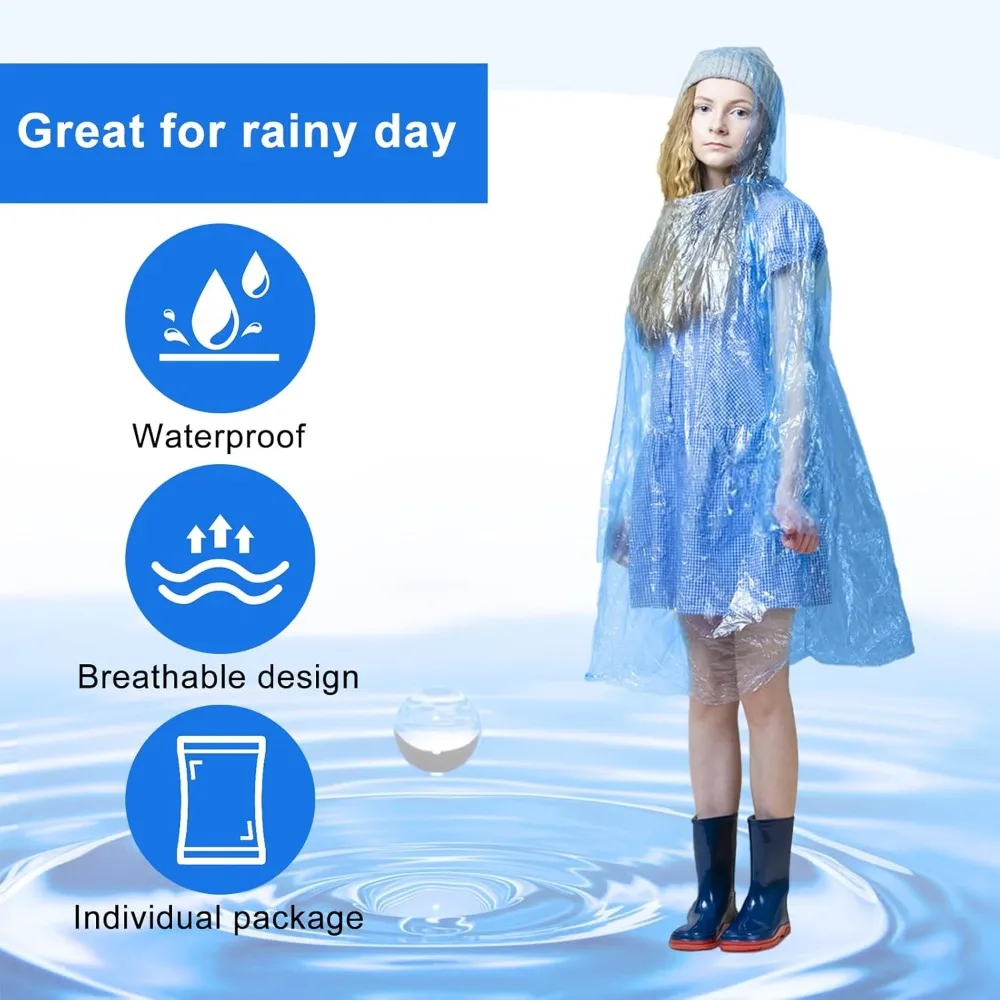 twoworld 30 Pcs Disposable Rai - مراجعة Emergency Poncho Rain وسعره