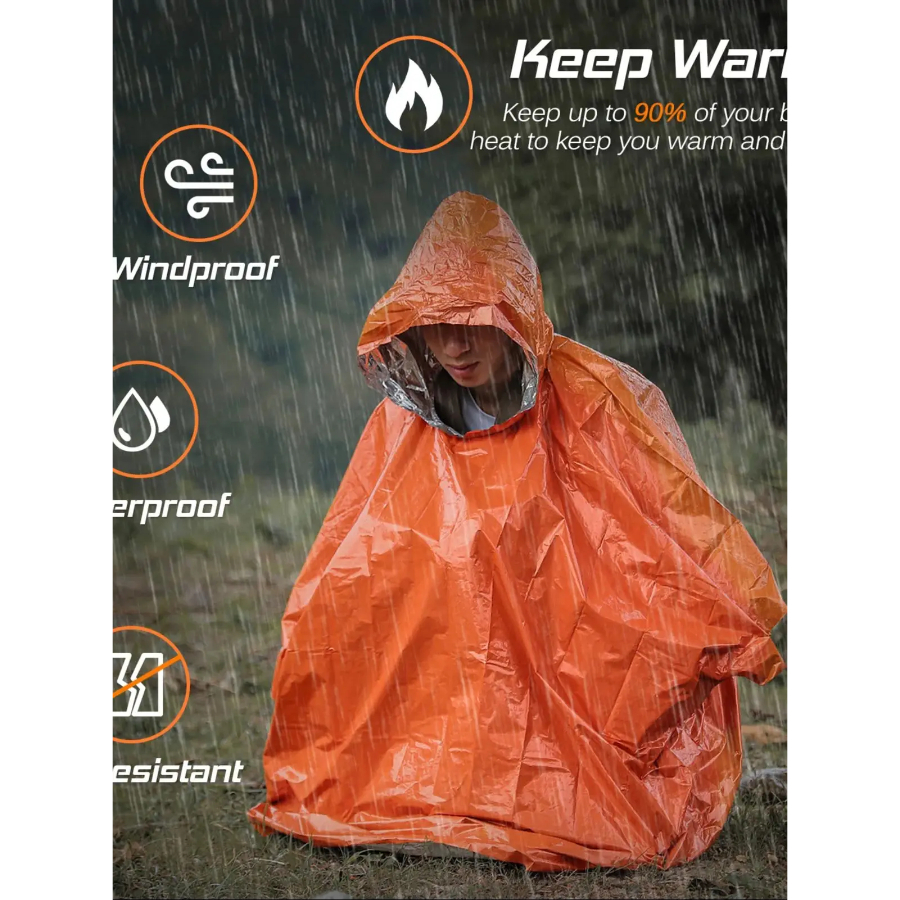 Emergency Rain Poncho Thermal  - مراجعة Emergency Poncho Rain وسعره