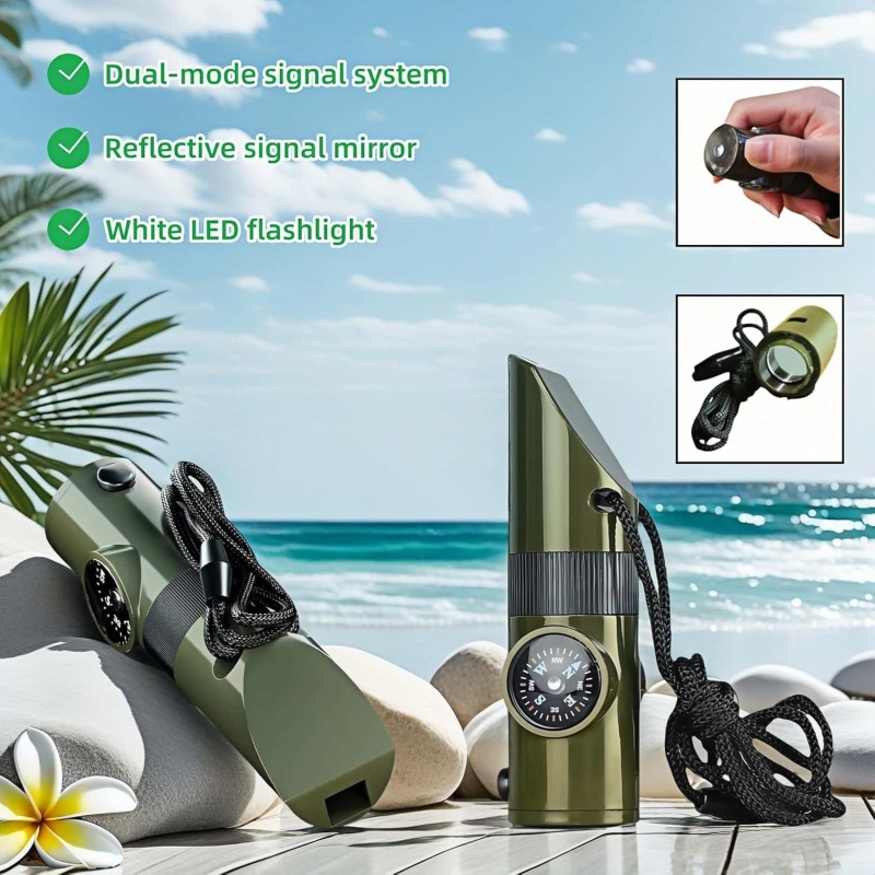 3-in-1 Emergency Whistles with - مراجعة Emergency Whistle Loud وسعره
