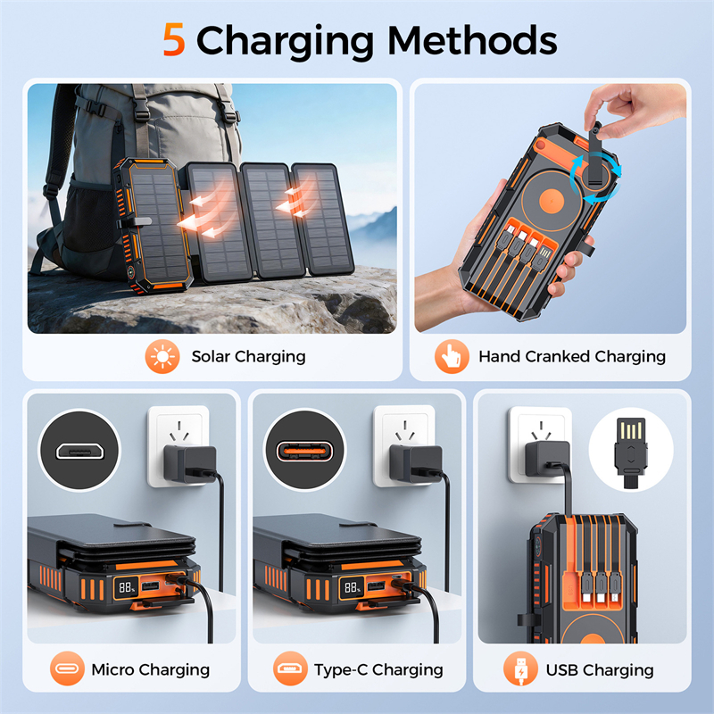 20000mAh Hand Crank Solar Powe - مراجعة Solar Emergency Charger وسعره