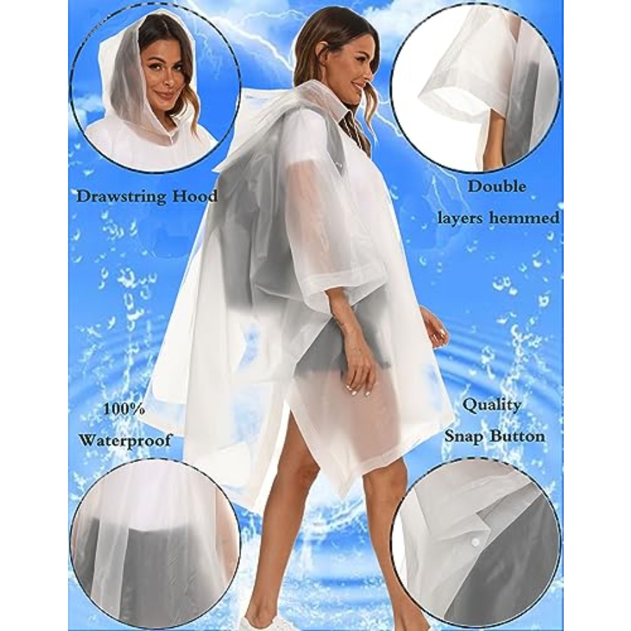2 Pack Rain Ponchos for Adults - مراجعة Emergency Poncho Rain وسعره