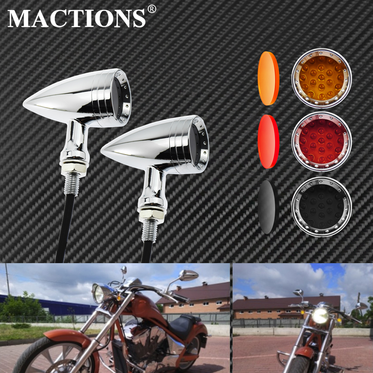 Motorcycle LED Turn Signal Bul - مراجعة Signal Panel Orange وسعره