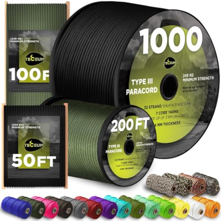 5/32 Paracord Rope 1000 1000ft - مراجعة Para Cord 1000Ft وسعره