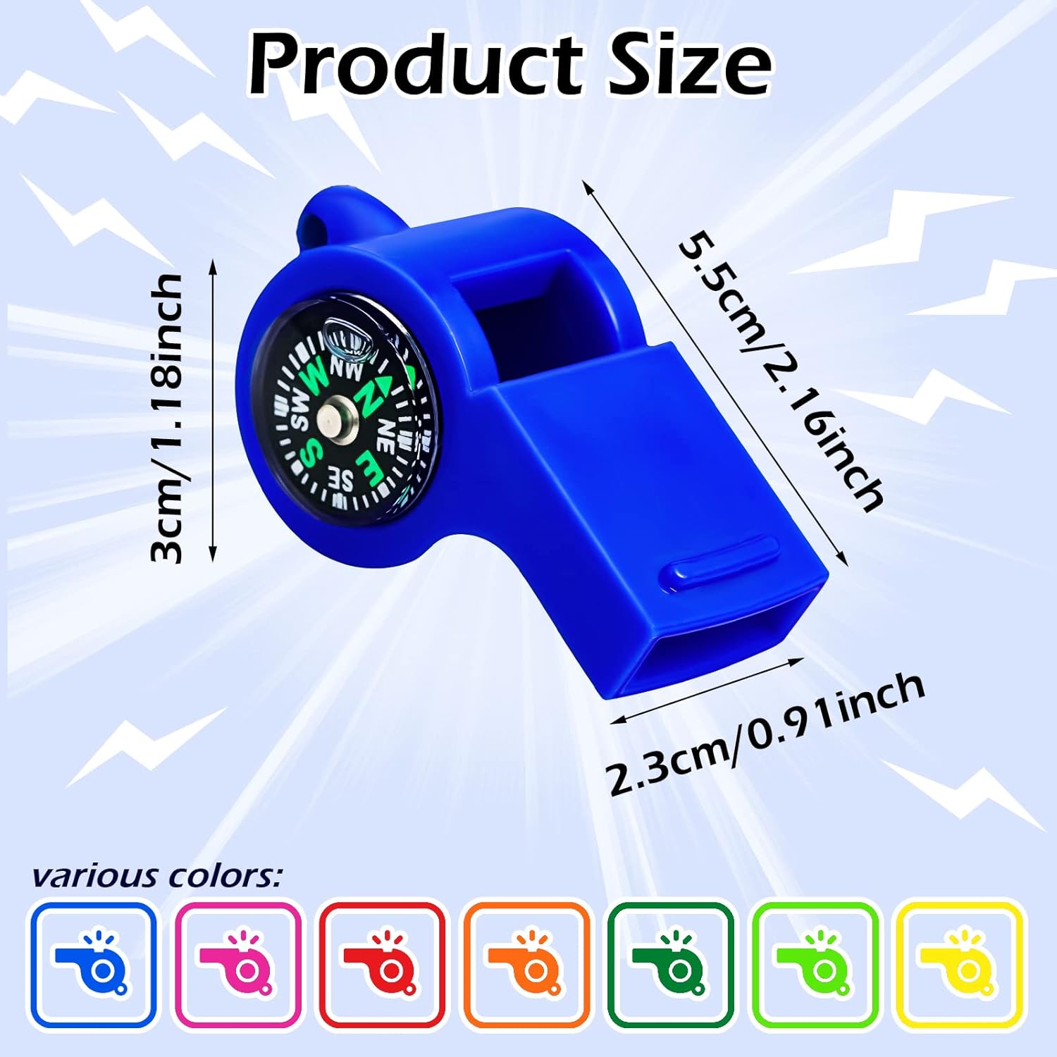 7 Pack 2-in-1 Whistle Compass  - مراجعة Emergency Whistle Loud وسعره
