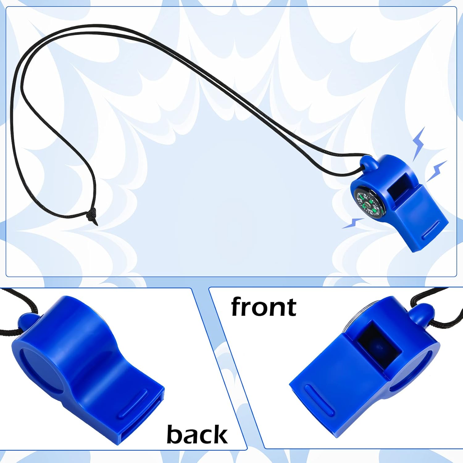 7 Pack 2-in-1 Whistle Compass  - مراجعة Emergency Whistle Loud وسعره