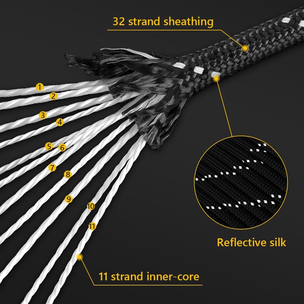 4mm Reflective Paracord Rope,  - مراجعة Para Cord 1000Ft وسعره