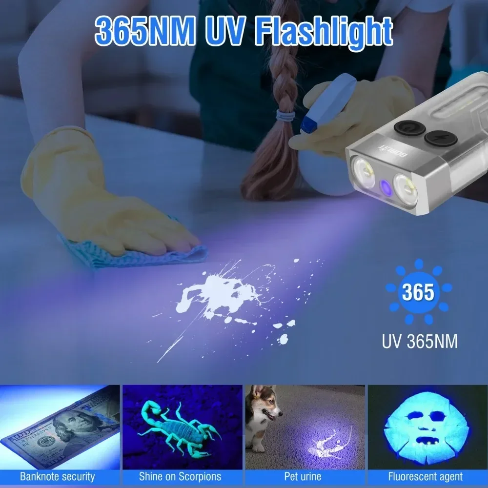 BORUiT V10 Keychain UV LED EDC - مراجعة Fishing Kit Compact وسعره