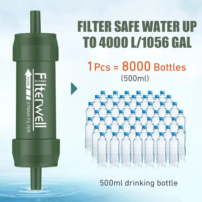 1PC Outdoor Mini Water Filter  - مراجعة Water Purification Straw وسعره