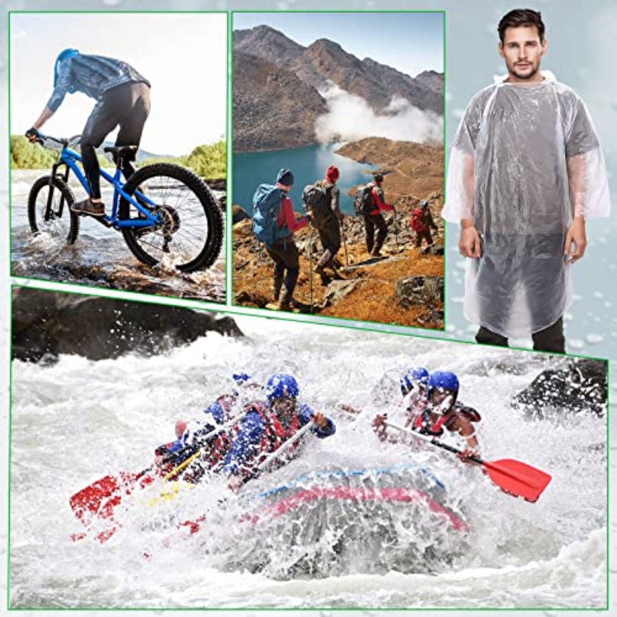 150 Pcs Disposable Rain Poncho - مراجعة Emergency Poncho Rain وسعره