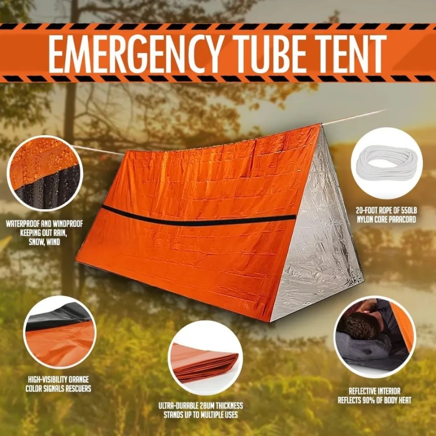 1PC Anti-rain Emergency Sleepi - مراجعة Emergency Mylar Tent وسعره