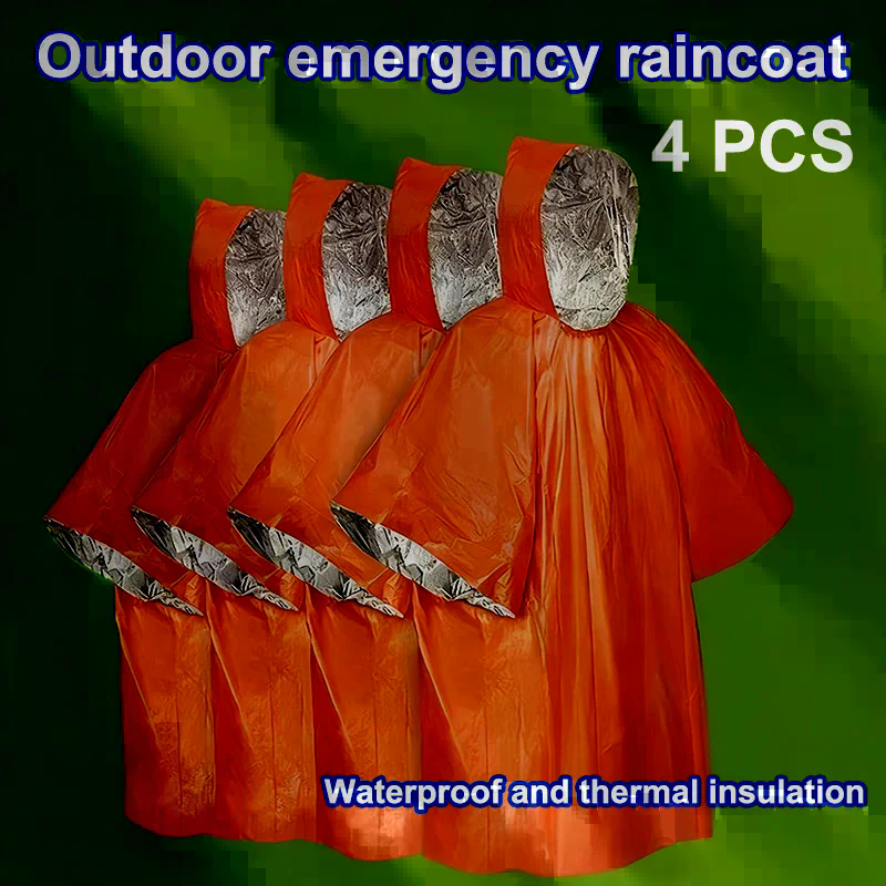 4PCS Emergency Survival Rain H - مراجعة Survival Blanket Reflective وسعره