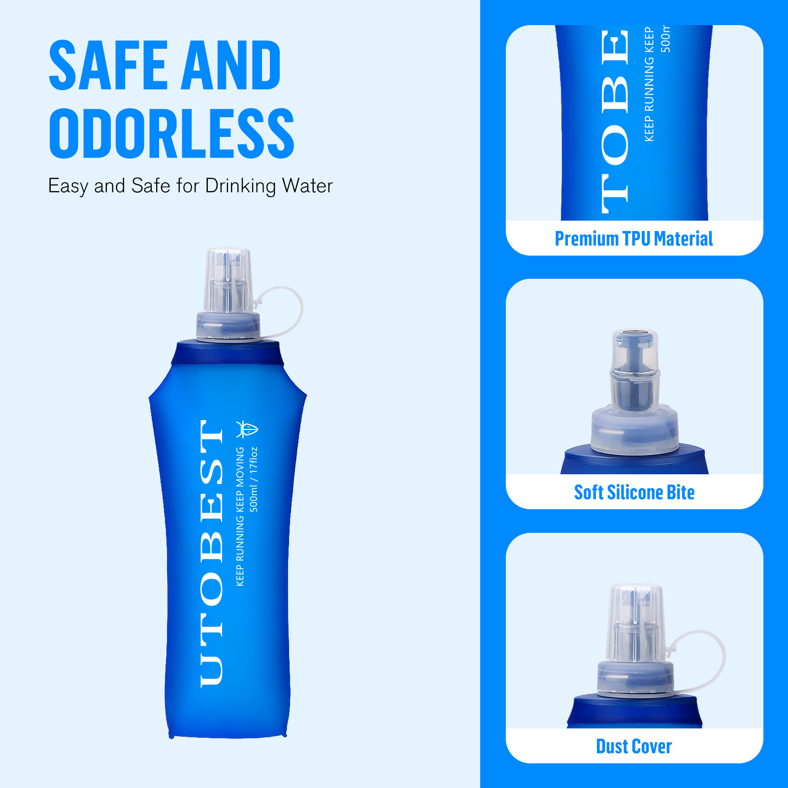 UTOBEST 250ml 350ml 500ml Soft - مراجعة Water Bag Collapsible وسعره