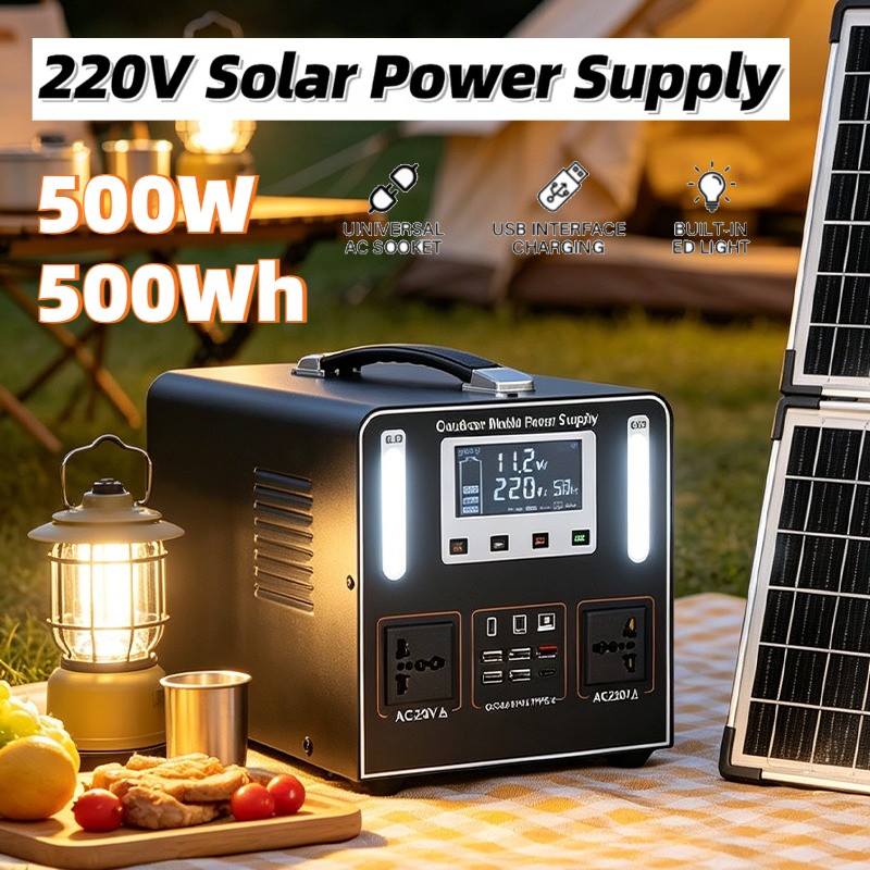 500W AC 220V Portable Power St - مراجعة Solar Emergency Charger وسعره